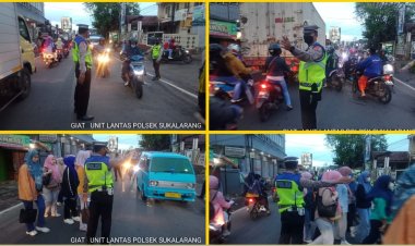 Polsek Sukalarang Tetap Gatur Lalin di Bulan Suci Ramadhan