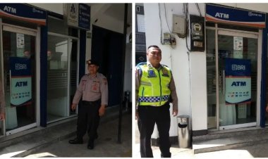 Personel Pos Pam Al-Jabaar Kontrol ATM Bank BRI Unit Sukalarang