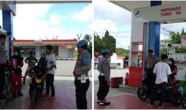 Gencarkan Patroli Siang Hari Personel Pospam Monitoring SPBU