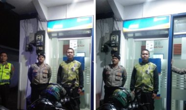 Personel Pos Pam Al-Jabaar Sukalarang Kontrol ATM Cegah Kejahatan Perbankan