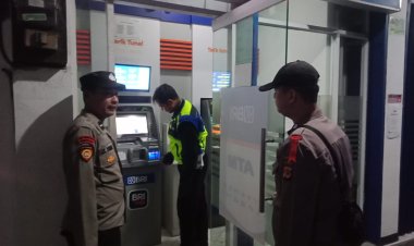 Patroli Malam, Polisi Kontrol Atm BRI Cegah Kejahatan Perbankkan