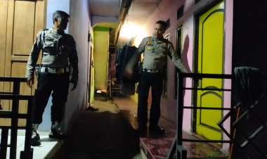 Ciptakan Kemanan, Polisi Patroli Malam Ke Rumah Kosong yang Ditinggal Mudik