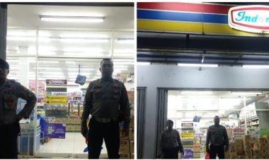 Polisi Kontrol Minimarket Untuk Berikan Rasa Aman Saat Malam Hari