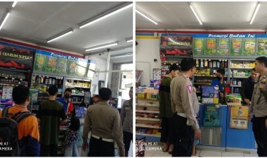 Giat Patroli Ops Ketupat 2023 Kapolsek Sukalarang Kontrol Minimarket