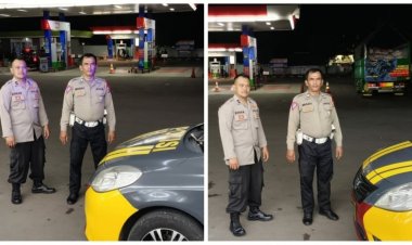 Patroli Malam, Polisi Kontrol SPBU Cimangkok Sukalarang