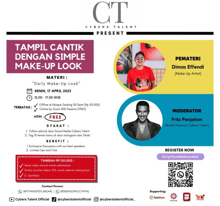Cybers Talent Hadirkan Webinar Edukasi Make-Up Art “Simple Look” bagi Anak Muda Millennial Indonesia