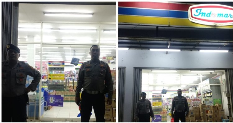 Polisi Kontrol Minimarket Untuk Berikan Rasa Aman Saat Malam Hari