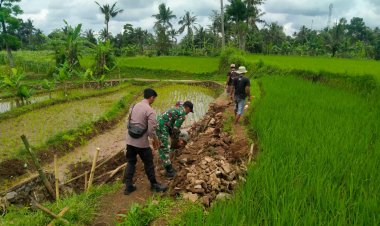 Kompak dan Bersinergi, Bhabinkamtibmas dan Babinsa bersama Warga Kerja Bakti
