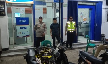 Cegah Kejahatan Perbankkan saat Patroli Malam Polisi Kontrol Atm Bri