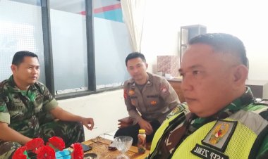 Sinergitas TNI– Polri, Sambang Warga Berikan Himbauan Kamtibmas