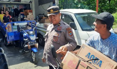Patroli di Pasar Winenet, Personil Polsek Aertembaga Sampaikan Pesan Kapolres Bitung Untuk Jaga Kamtibmas