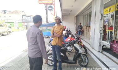 Unit Samapta Polsek Sukalarang Berikan Himbauan Kamtibmas Kepada Tukang Parkir