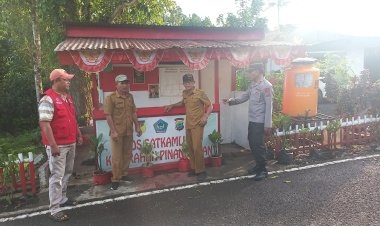 Cek Pos Kamling, Kapolsek Aertembaga Sampaikan Pesan Kapolres Bitung