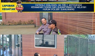 Anggota Polsek Sukalarang Berikan Himbauan Kepada Penjaga Sekolah SMKN 1 Sukalarang