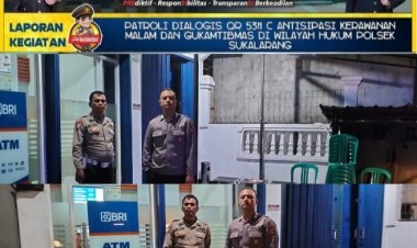 Personel Polsek Sukalarang Kontrol Mesin ATM Saat Berpatroli