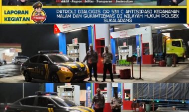 Patroli Polsek Sukalarang Ke SPBU Cimangkok Cegah Gukamtibmas Di Malam Hari