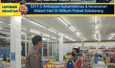 Kontrol Objek Vital, Personel Patroli Polsek Sukalarang Patroli Ke Minimarket