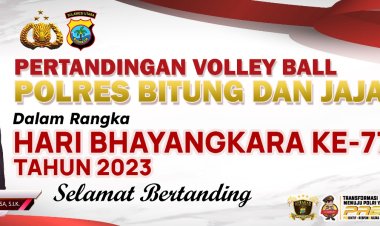 Kapolres Bitung AKBP Tommy Souissa Gelar Pertandingan Volleyball Dalam Rangka Hari Bhayangkara ke-77