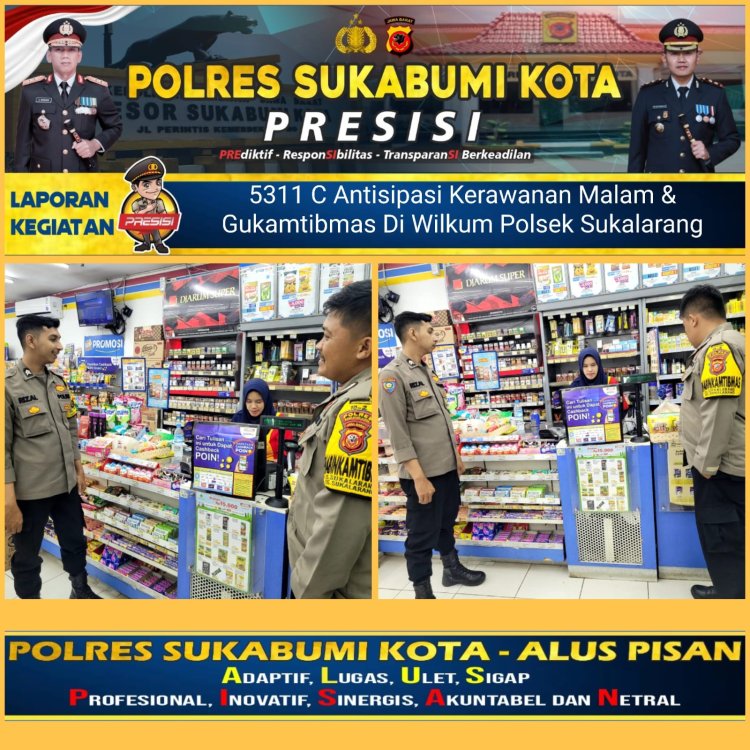 Cegah Gukamtibmas, Polisi Patroli Rutin Malam Hari Kontrol Minimarket