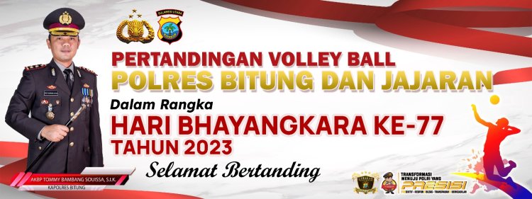 Kapolres Bitung AKBP Tommy Souissa Gelar Pertandingan Volleyball Dalam Rangka Hari Bhayangkara ke-77
