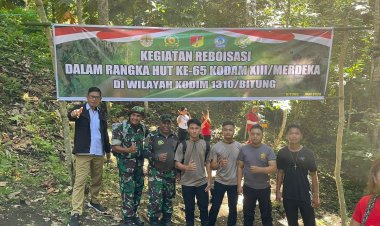 Kapolres Bitung Libatkan 11 Personil di Kegiatan Reboisasi Dalam Rangka HUT Ke-65 KODAM/XIII MDK
