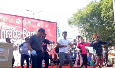 Polres Bitung Olahraga Bersama Sambut Hari Bhayangkara ke-77 Tahun 2023