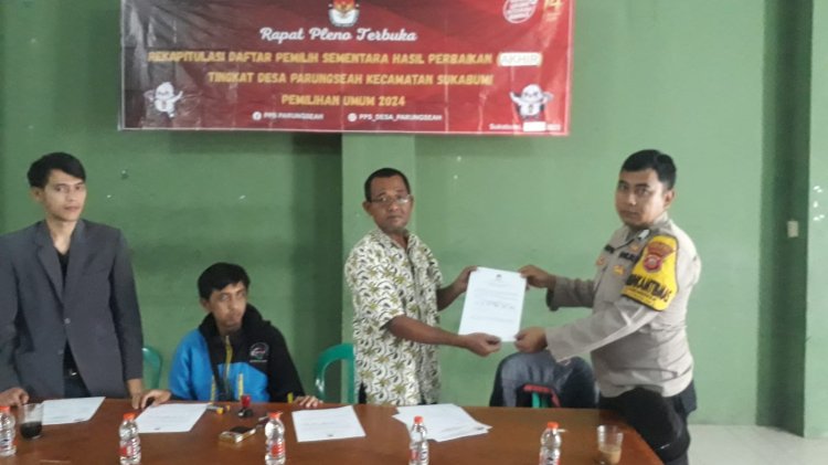 Bhabinkamtibmas Polsek Sukabumi Monitoring Rapat Pleno  DPSHP Akhir