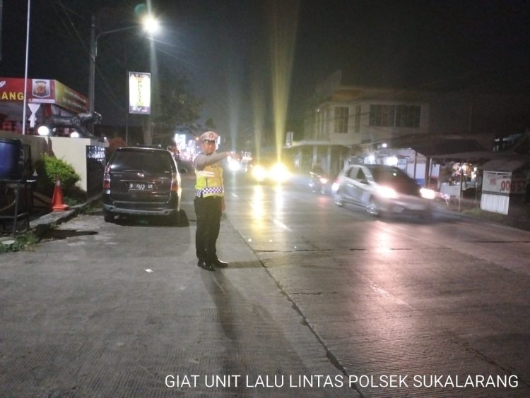 Pantauan Arus Lalin Malam Unit Lantas Polsek Sukalarang