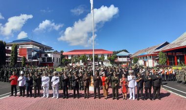 Pimpin Upacara Hari Bhayangkara ke-77, AKBP Tommy Bambang Souissa Bacakan Amanat Presiden
