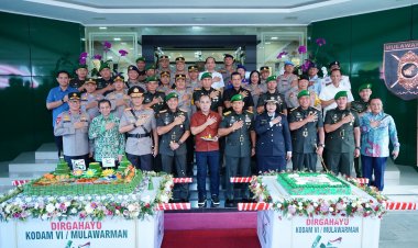 HUT Kodam VI/MLW ke-65 Tahun, Kapolda Kaltim Beri Kejutan ke Pangdam