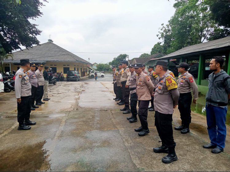 Kapolsek Sukaraja Kompol Dedi Suryadi SE M.Si pimpin Apel pelaksanaan Pengaman Kegiatan Muscab X FKPPI 10.24 Kota Sukabumi