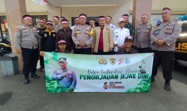 Melalui Polri Lestarikan Negeri, Kapolsek Cireunghas Bersama Forkopimcam Laksanakan Penanaman Pohon Serentak