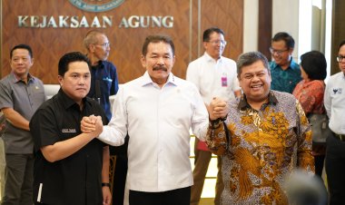 Jaksa Agung dan Menteri BUMN Sampaikan  Perkembangan Perkara Dugaan Korupsi Dana Pensiun  di Kementerian BUMN