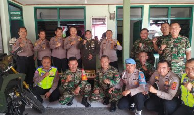 Peringati HUT TNI Ke 78,Polsek Jajaran Sambangi Koramil 0607-01 Sukaraja