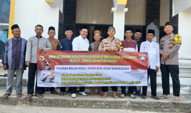 Hadiri Pengajian Akbar,  Polisi RW Polres Pesawaran titipkan pesan Kamtibmas Jelang Pemilu 2024.