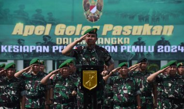 Prajurit Kodam XIII/Merdeka Ikuti Apel Gelar Pasukan Dalam Rangka Kesiapan Pam Pemilu 2024