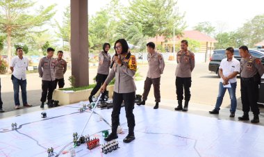 Simulasi Seru Rapat Koordinasi Persiapan Pengamanan Pemilu 2024 di Polres Pesawaran