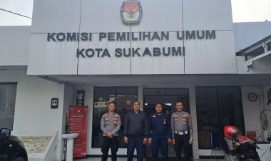 Polsek Citamiang Ploting Personil,Amankan Gudang Logistik KPU Kota Sukabumi