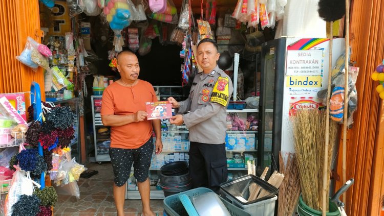 Bhabinkamtibmas Polsek Kebonpedes, Sosialisasikan Pemilu Damai