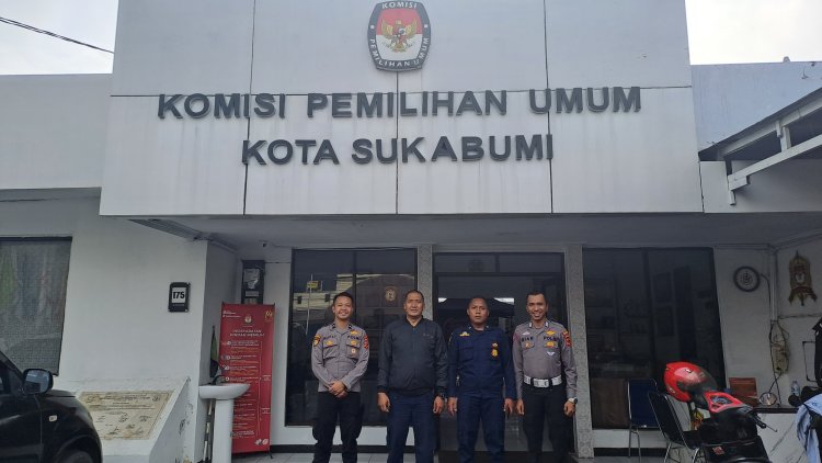 Polsek Citamiang Ploting Personil,Amankan Gudang Logistik KPU Kota Sukabumi