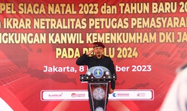 Apel Siaga Natal 2023 dan Tahun Baru 2024 Serta Ikrar Netralitas Petugas Pemasyarakatan di Lingkungan Kanwil Kemenkumham DKI