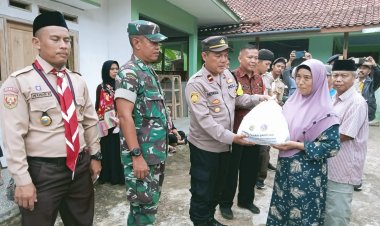 Kapolsek Cireunghas Bersama Forkopimcam,Serahkan Bantuan Aksi Tanggap Darurat Bencana