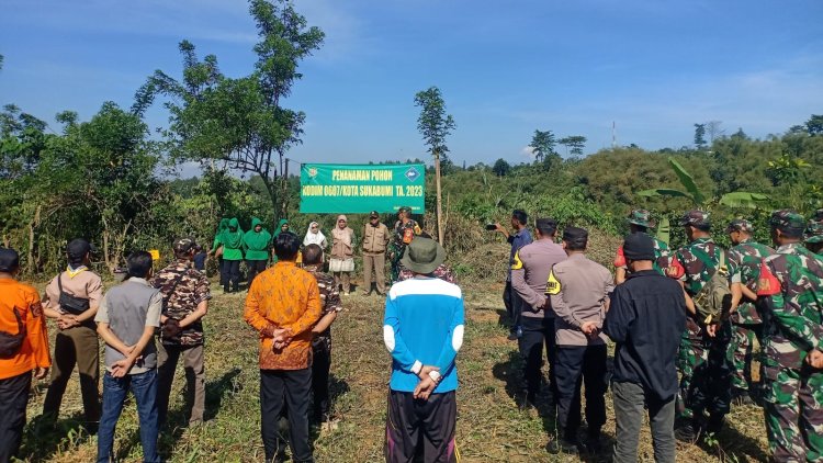 Upaya Pelestarian Lingkungan, Polsek Sukabumi Hadiri Kegiatan Penanaman Pohon