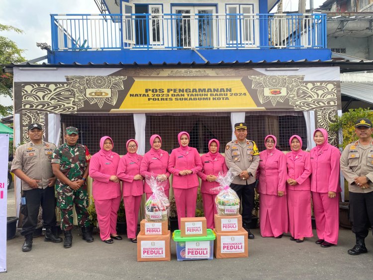 Ketua Bhayangkari Cabang Sukabumi Kota kunjungi Pospam Bundaran Sukaraja