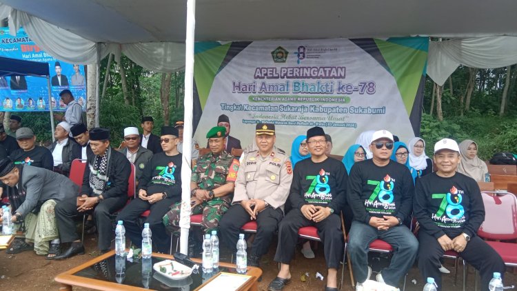 Kapolsek Hadiri Apel Peringatan Hari Amal Bakti ke 78 Tingkat Kecamatan Sukaraja