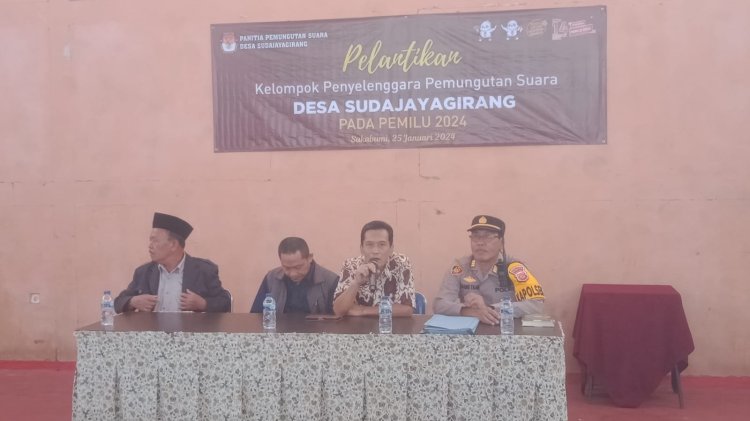 Jelang Pemilu 2024 Kapolsek Sukabumi Hadiri Pelantikan KPPS