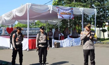 Polres Sukabumi Kota,Gelar Apel Pengecekan Petugas PAM TPS Pemilu 2024