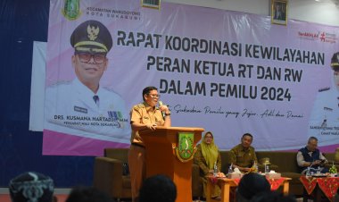 PJ Walikota Sukabumi Hadiri Rapat Koordinasi Kewilayahan (Rakorwil) Peran Ketua RT dan RW dalam Pemilu 2024