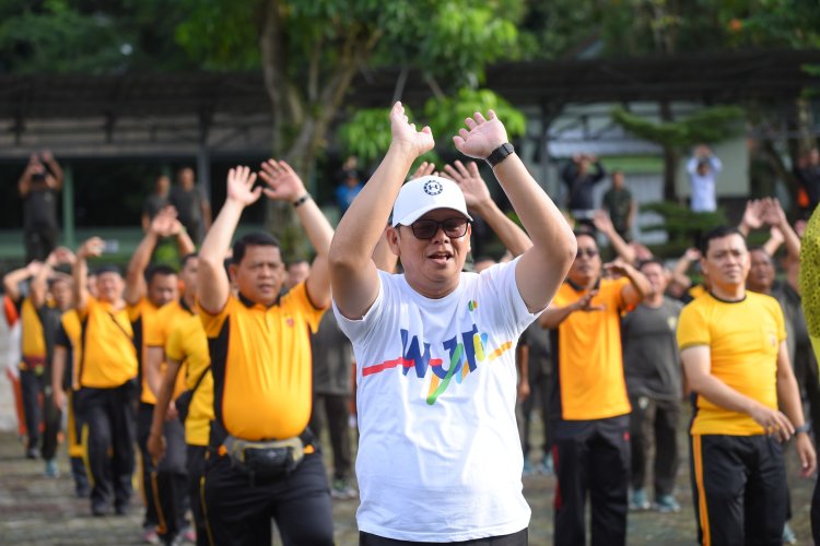 Forkopimda Kota Sukabumi dan Penyelenggara Pemilu Laksanakan Olahraga Bersama