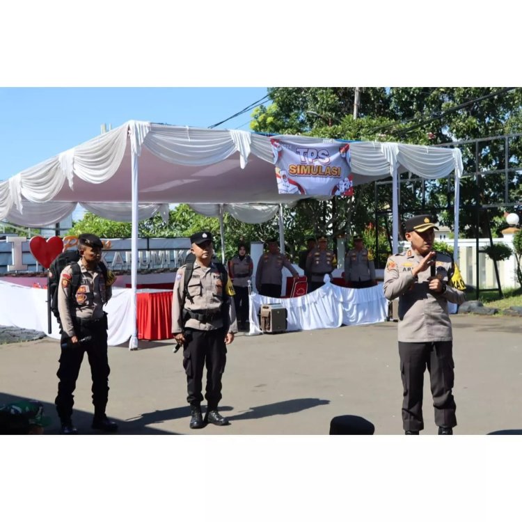 Polres Sukabumi Kota,Gelar Apel Pengecekan Petugas PAM TPS Pemilu 2024